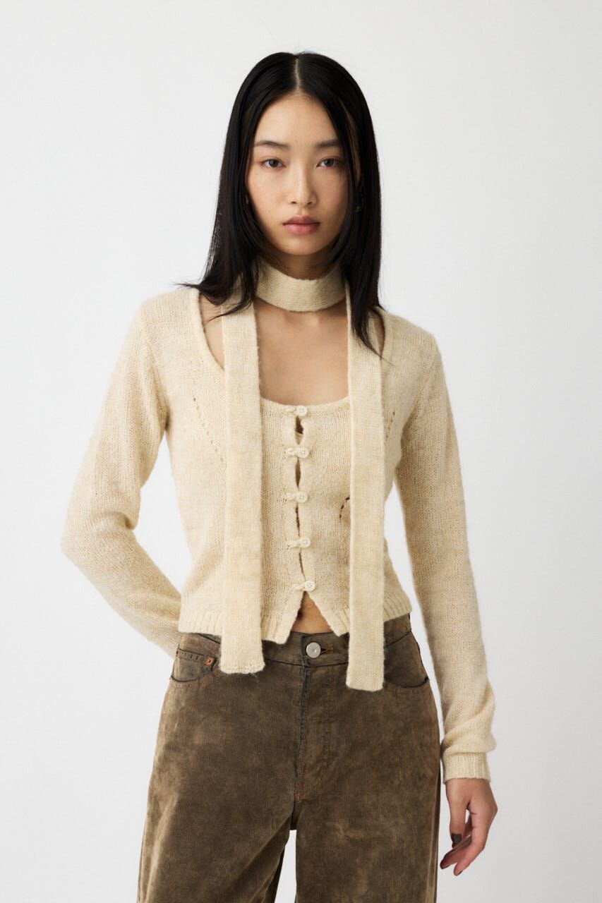 MOUSSY「MIX YARN KNIT トップス」|ニット・セーター|
