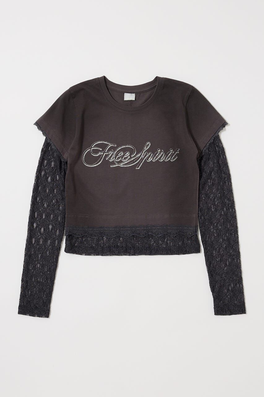 MOUSSY「LACE LAYER TEE」|Tシャツ・カットソー|BLK