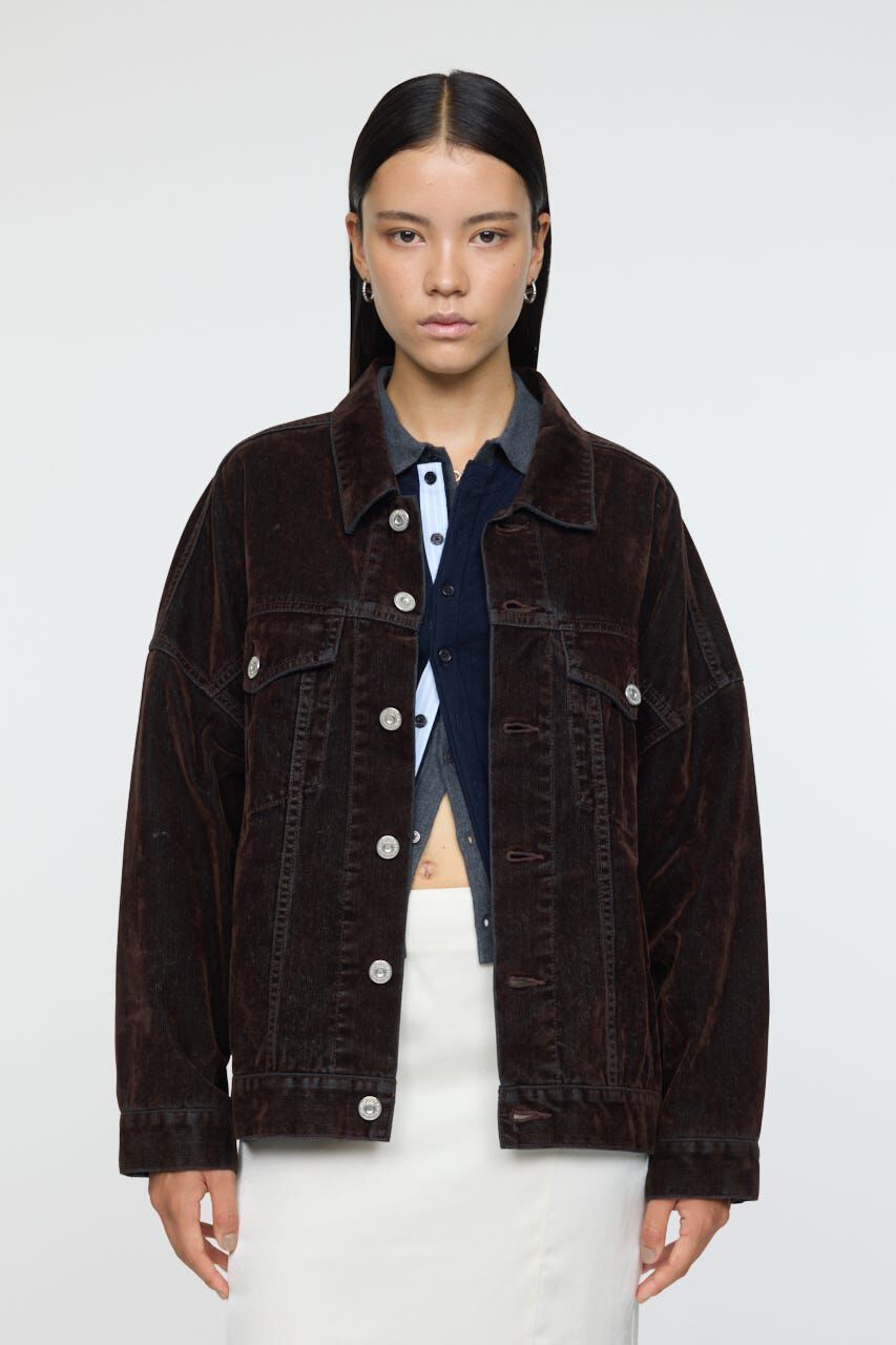 MOUSSY「OVERSIZED CORDUROY ジャケット」|デニムジャケット|D/BRN3