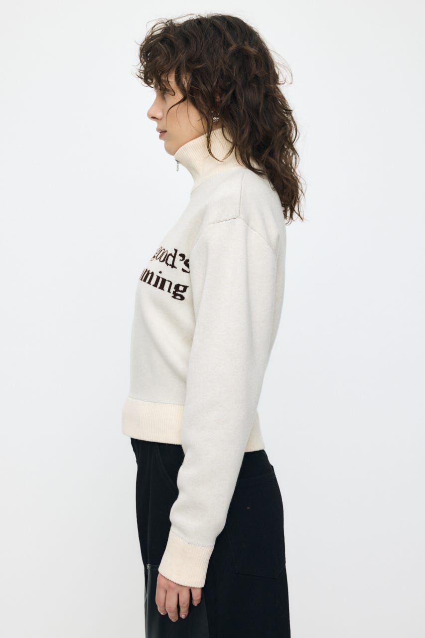 MOUSSY「LETTERED HALF ZIPセーター」|ニット・セーター|