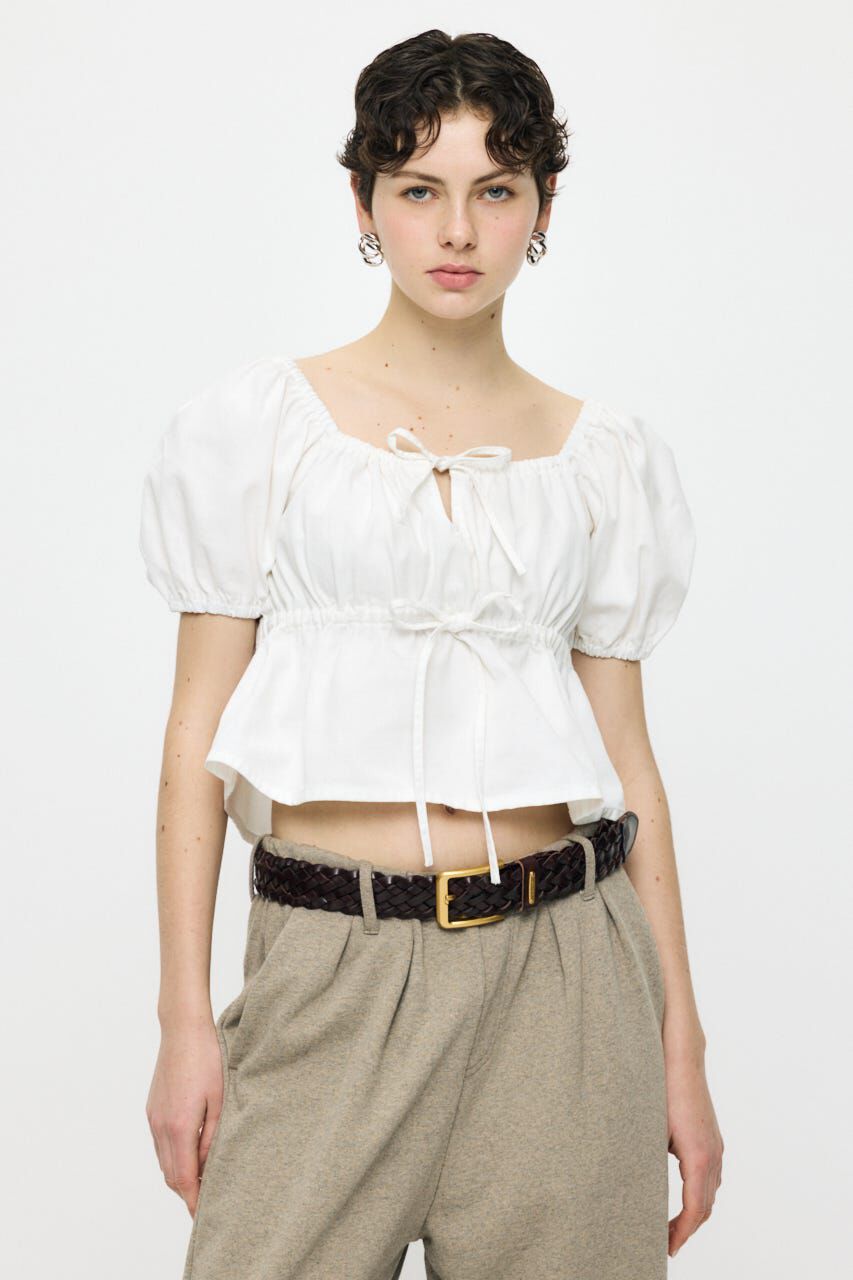 MOUSSY「DENIM PUFF ブラウス」|シャツ・ブラウス|WHT