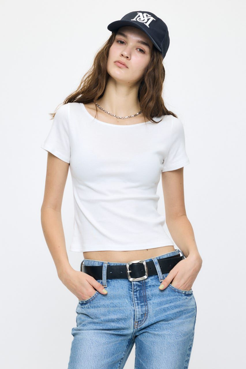 MOUSSY「SUVIN GIZA BOAT NECK TEE」|Tシャツ・カットソー|