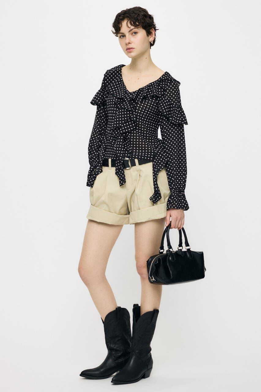 MOUSSY「CHIFFON RUFFLE  ブラウス」|シャツ・ブラウス|