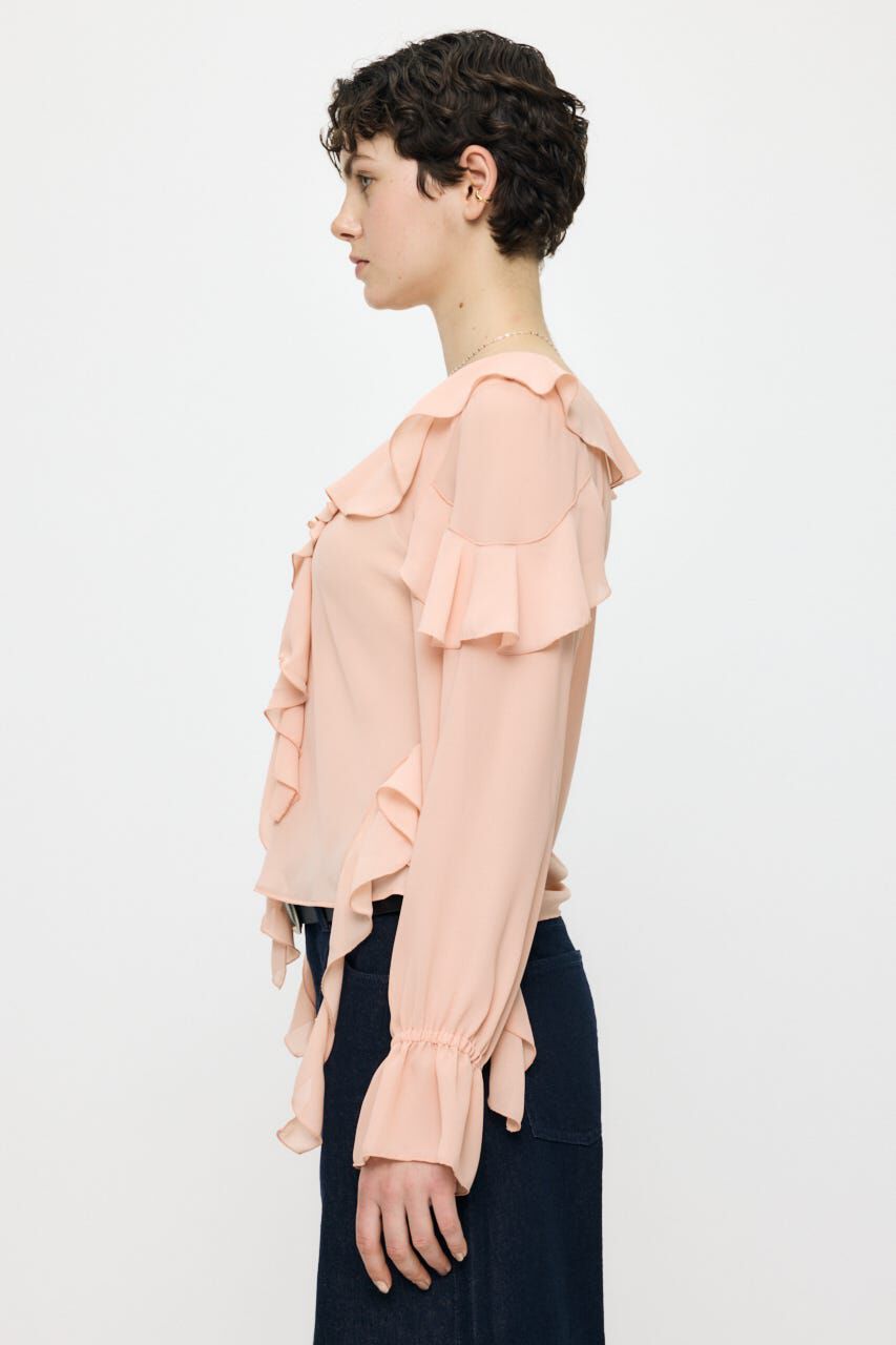 MOUSSY「CHIFFON RUFFLE  ブラウス」|シャツ・ブラウス|