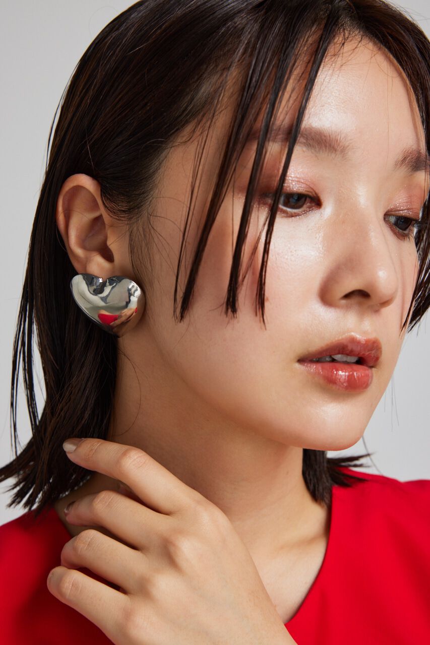 rienda「ハートモチーフビッグピアス」|ピアス|