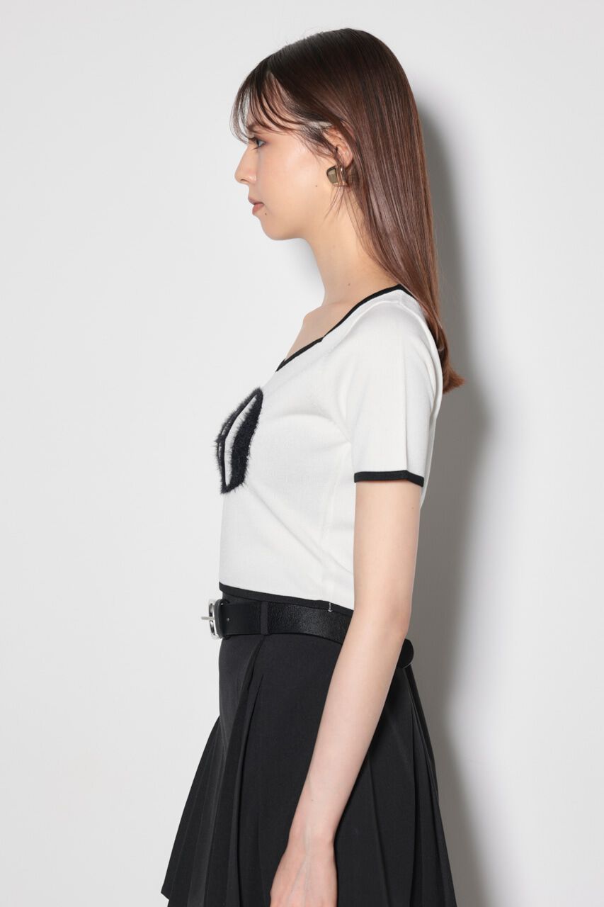 rienda「ビッグＲロゴニットトップス」|ニット・セーター|