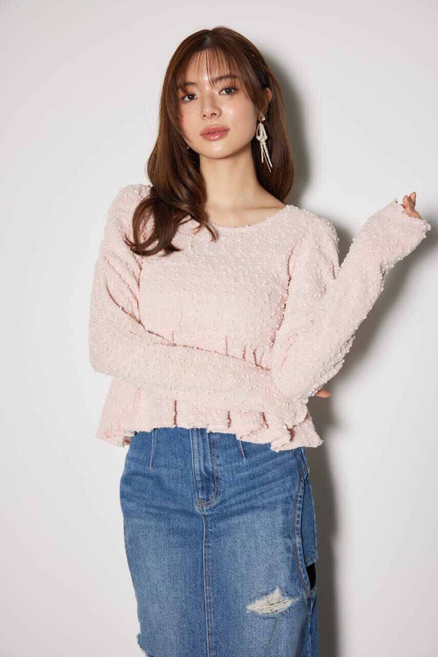 rienda「カットレースペプラムトップス」|Tシャツ・カットソー|PNK