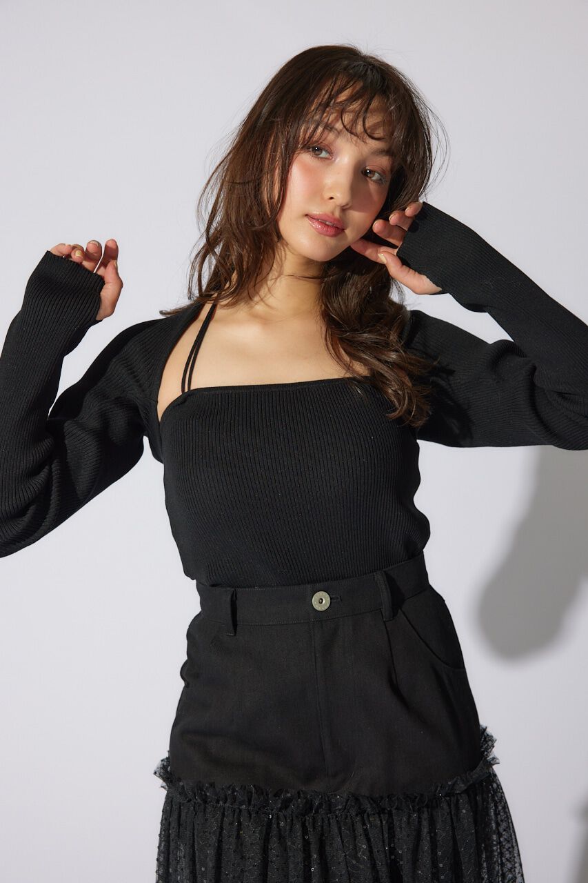 rienda「ボレロセットニットトップス」|ニット・セーター|BLK