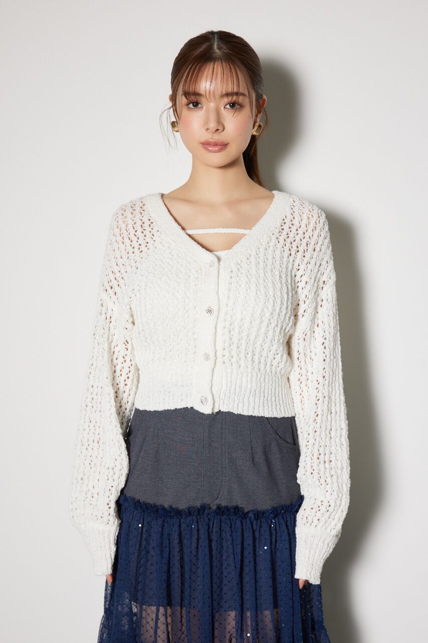 rienda「ビジューニットカーディガン」|カーディガン|