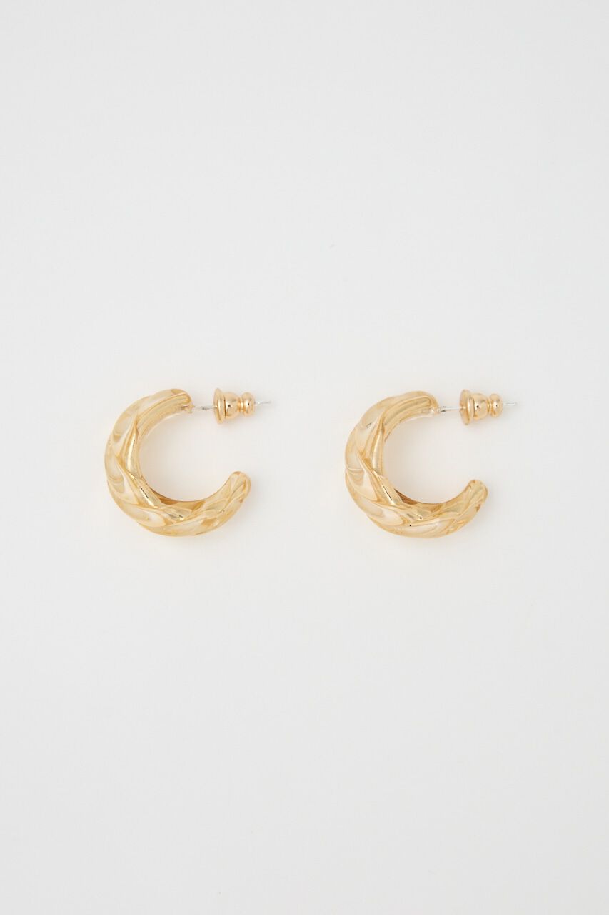 rienda「クリアコンビフープピアス」|ピアス|GLD