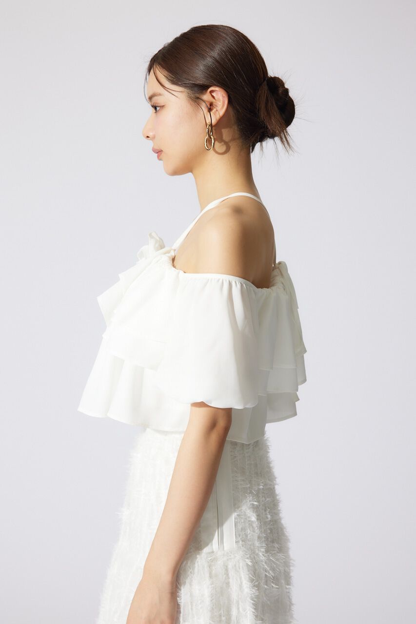 rienda「バルーンオフショルティアードブラウス」|シャツ・ブラウス|