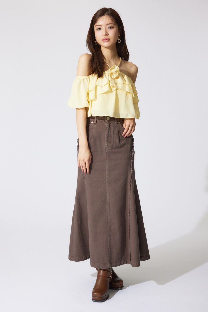 rienda「バルーンオフショルティアードブラウス」|シャツ・ブラウス|