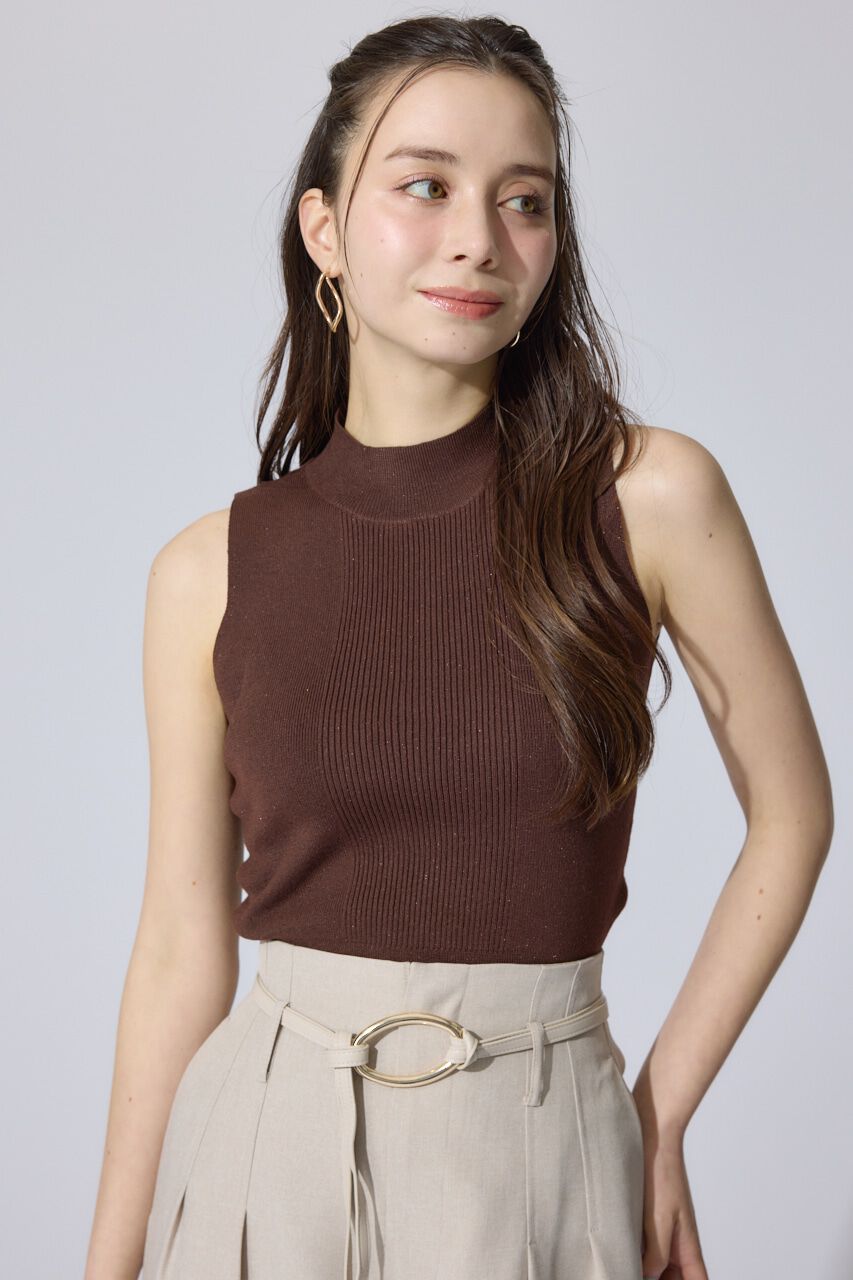 rienda「ウォッシャブルリブタンクトップ」|ニット・セーター|BRN