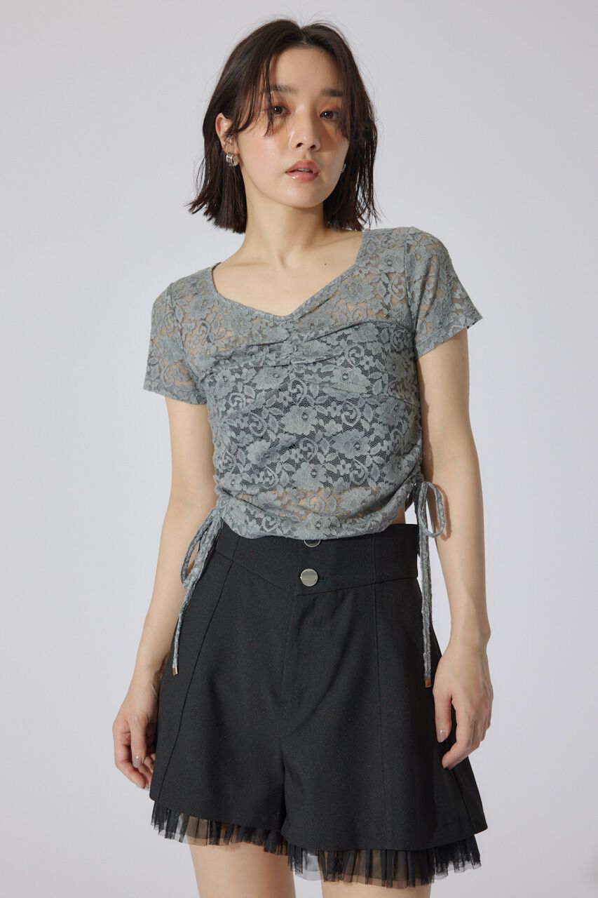 rienda「チュールレイヤードジャストウエストスコートショートパンツ」|その他|