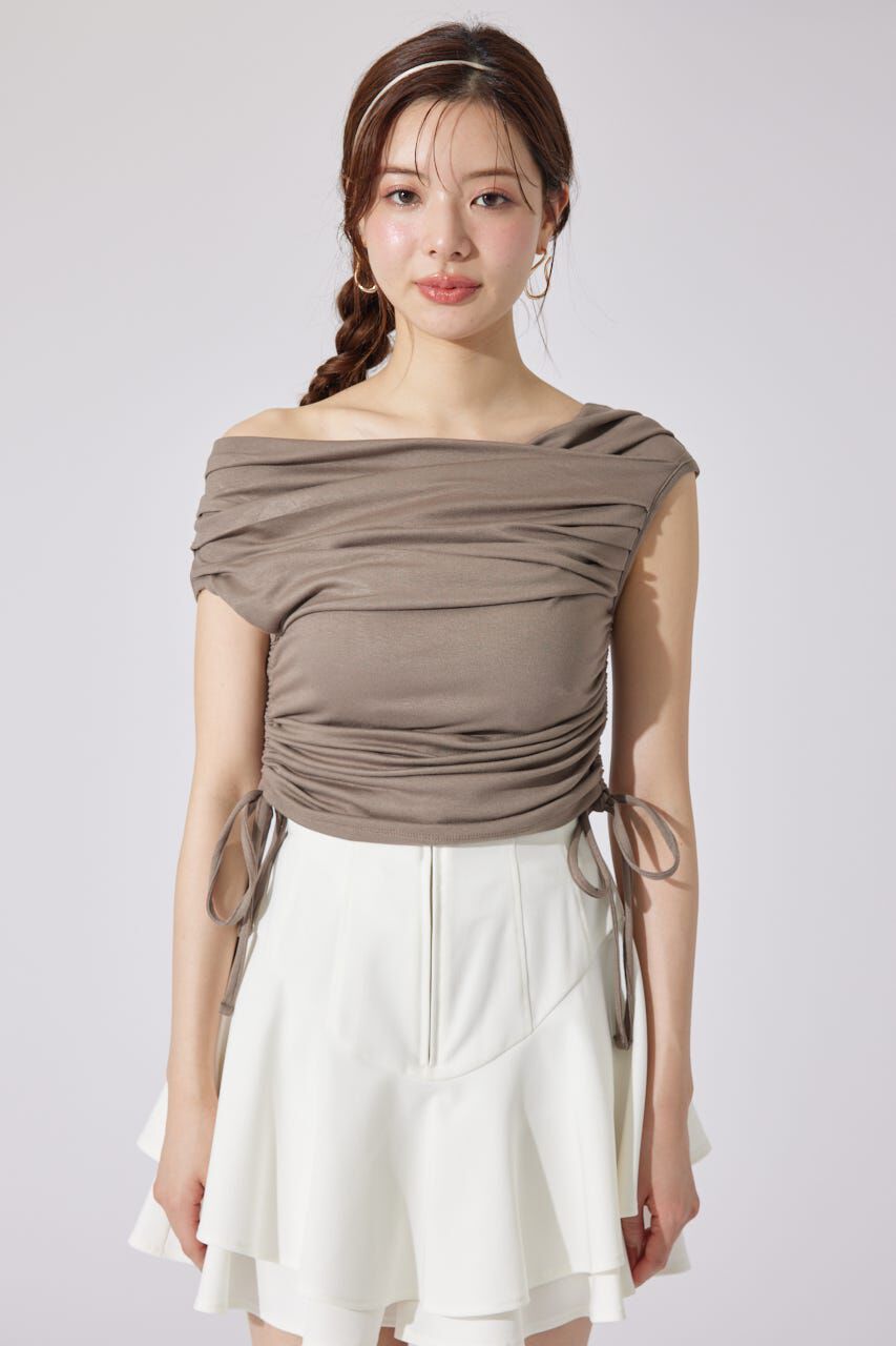 rienda「カシュクールサイドドロストトップス」|Tシャツ・カットソー|