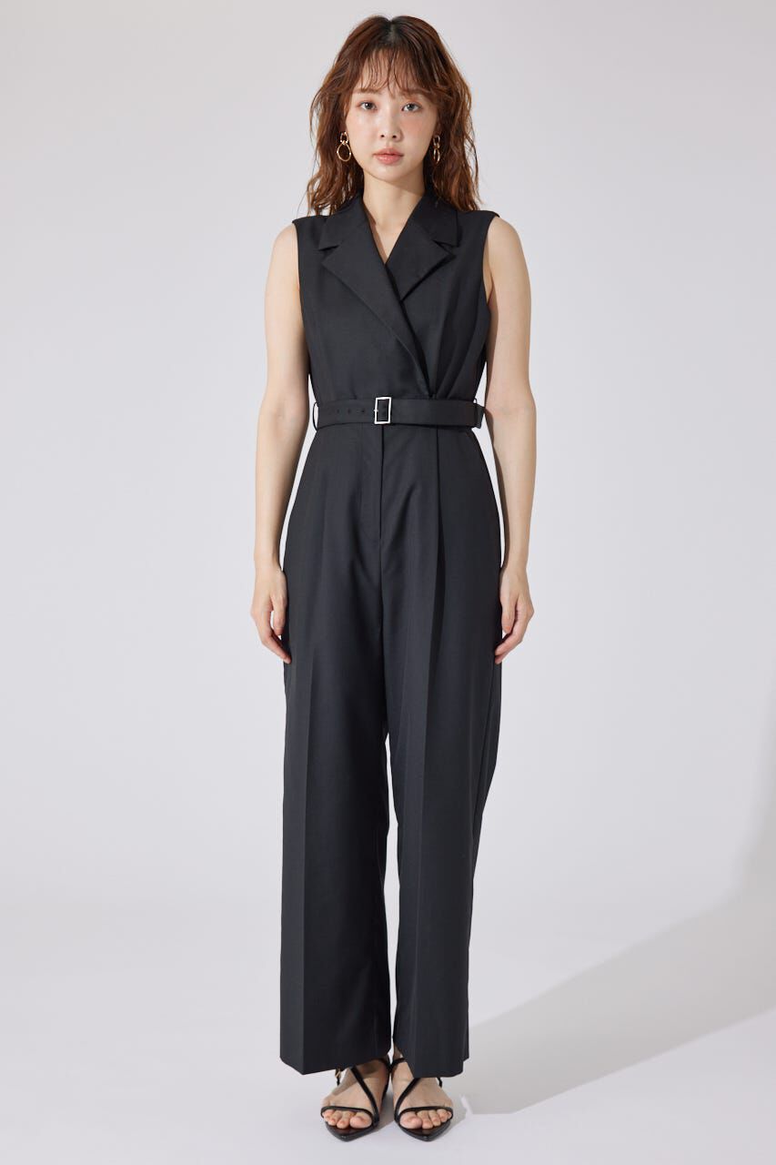 rienda「テーラードデザインノースリーブロンパース」|ワンピース|