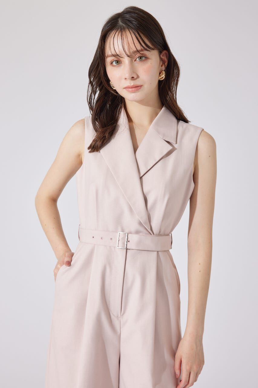 rienda「テーラードデザインノースリーブロンパース」|ワンピース|