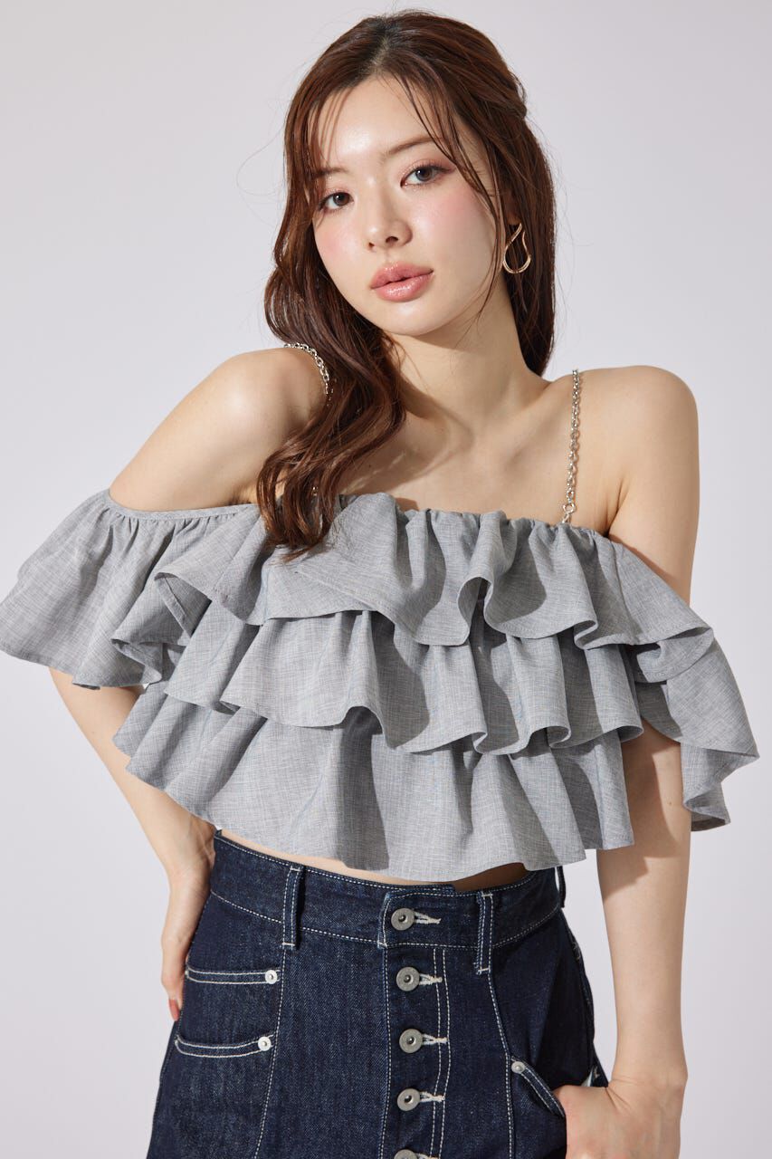 rienda「フリル2WAYオフショルブラウス」|シャツ・ブラウス|