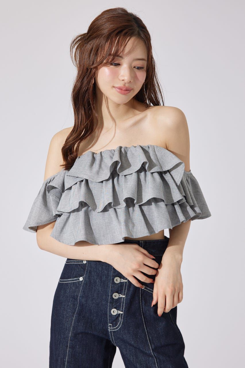 rienda「フリル2WAYオフショルブラウス」|シャツ・ブラウス|