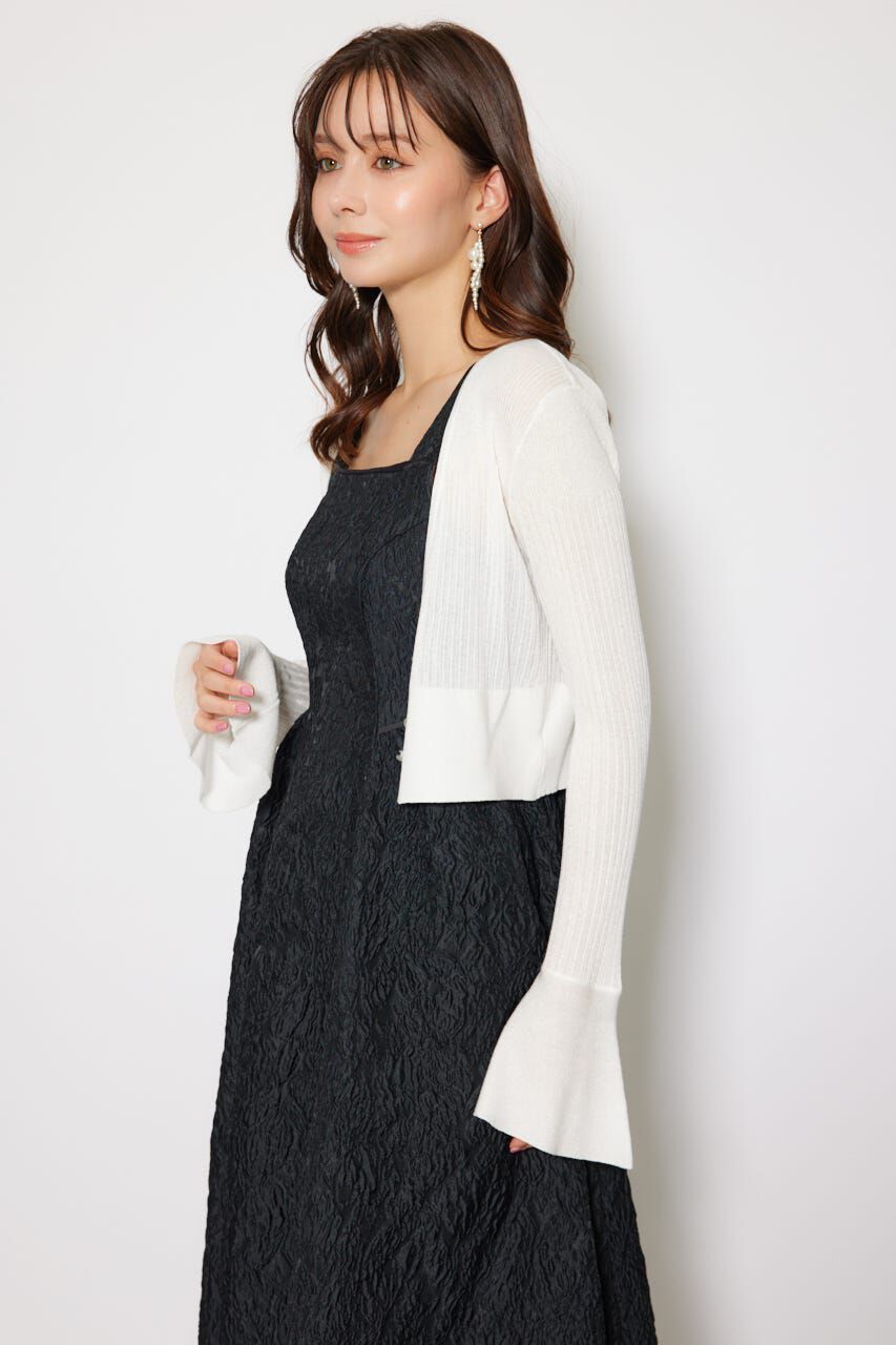 rienda「クロップドフレアスリーブシアーニットカーディガン」|カーディガン|