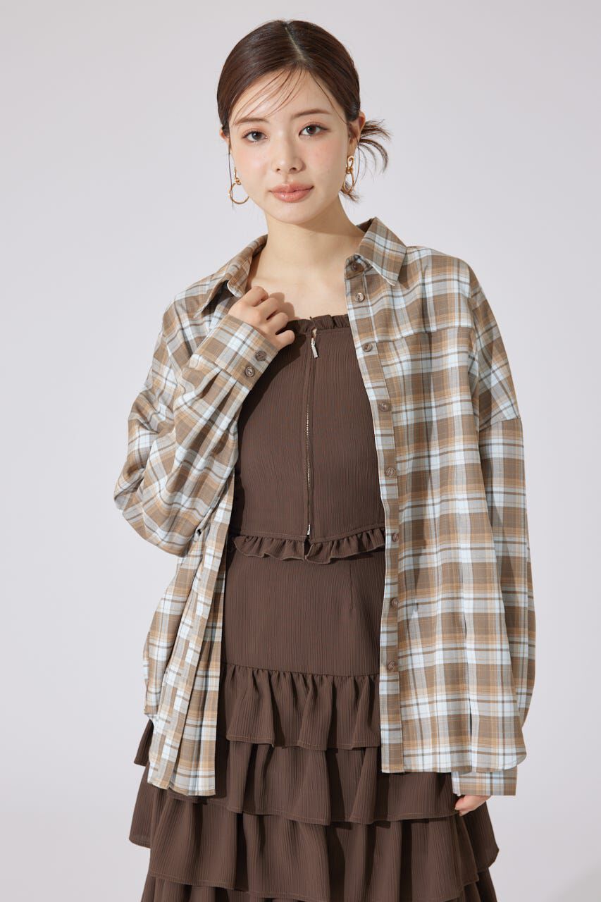 rienda「オーバールーズシャツトップス」|シャツ・ブラウス|