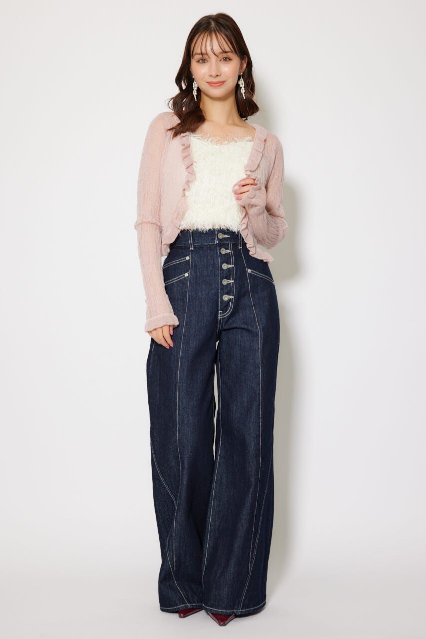 rienda「シアーフリルショートカーディガン」|カーディガン|