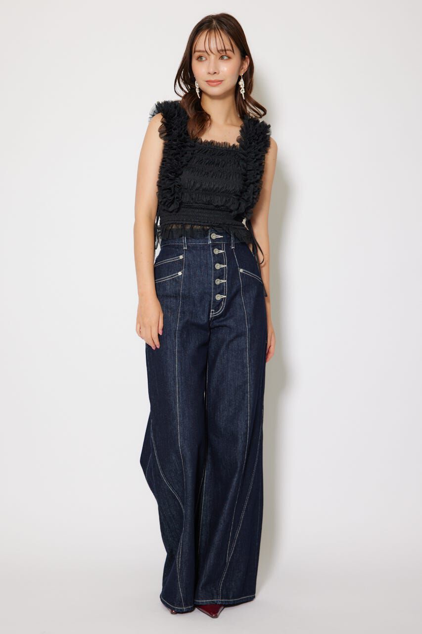 rienda「シアーチュールフリルブラウス」|シャツ・ブラウス|