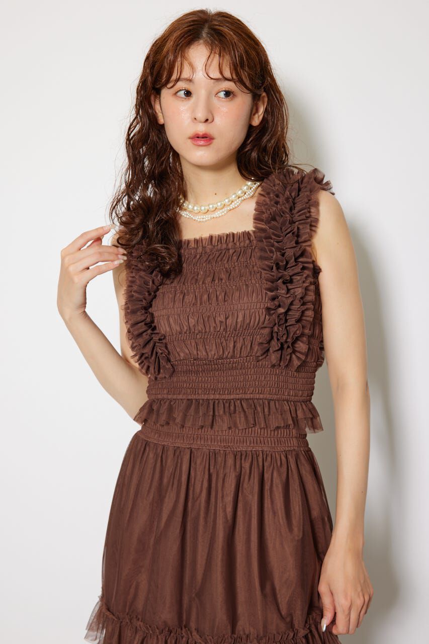 rienda「シアーチュールフリルブラウス」|シャツ・ブラウス|