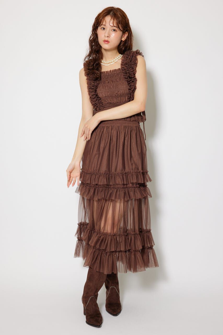 rienda「シアーチュールフリルブラウス」|シャツ・ブラウス|