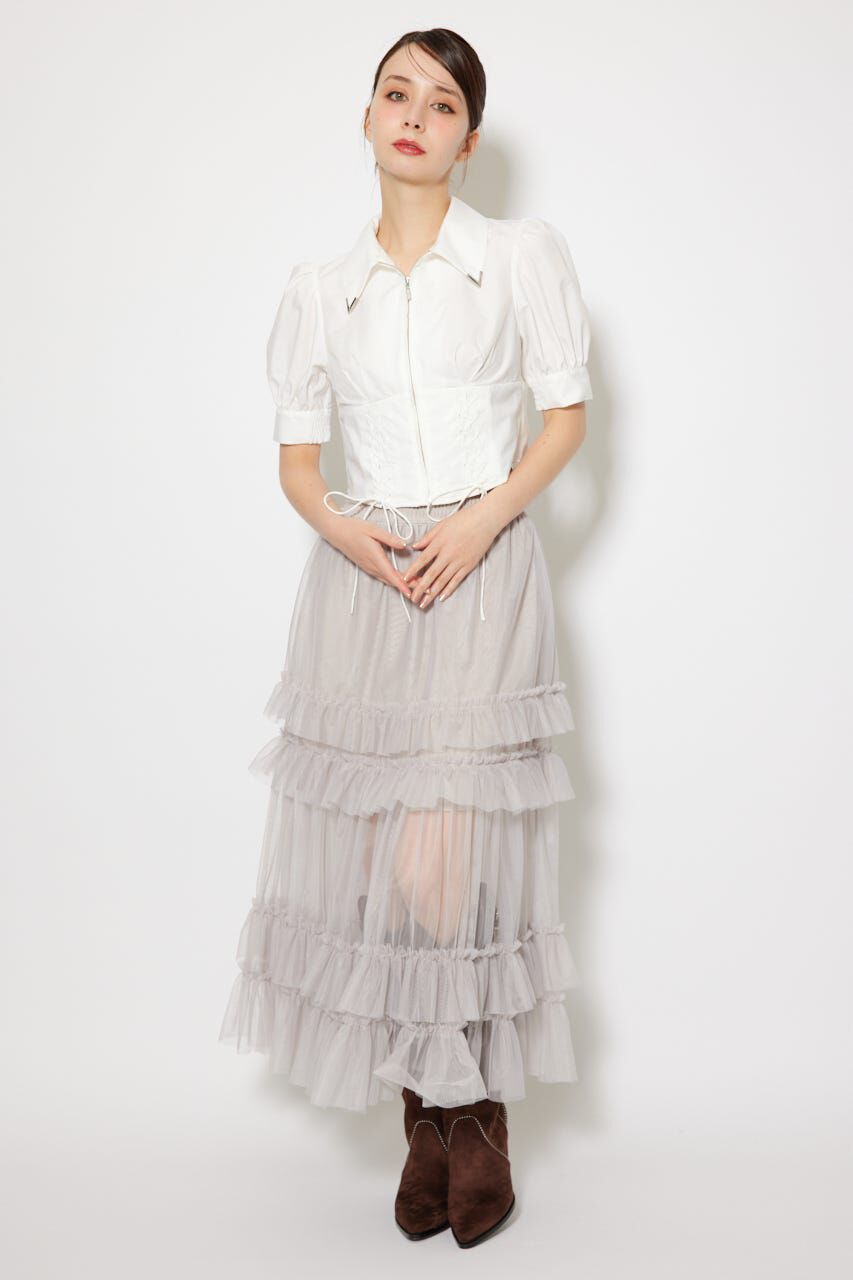 rienda「シアーチュールシャーリングハイウエストスカート」|スカート|
