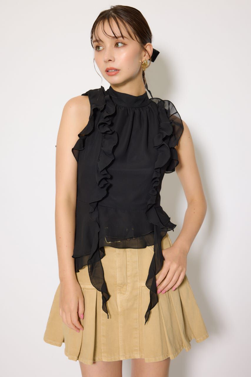 rienda「ボウタイフリルペプラムブラウス」|シャツ・ブラウス|