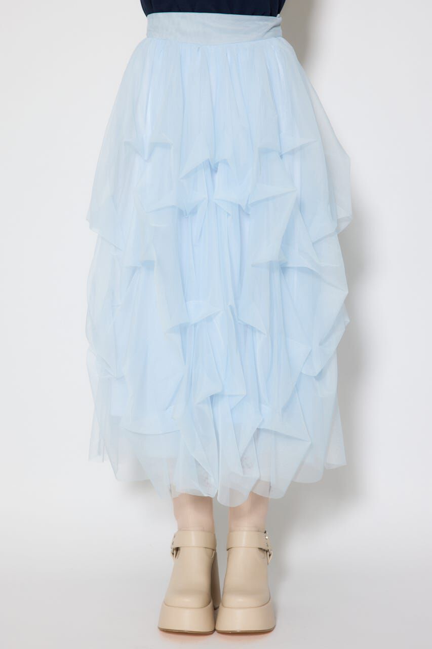 rienda「ランダムタックチュールスカート」|スカート|