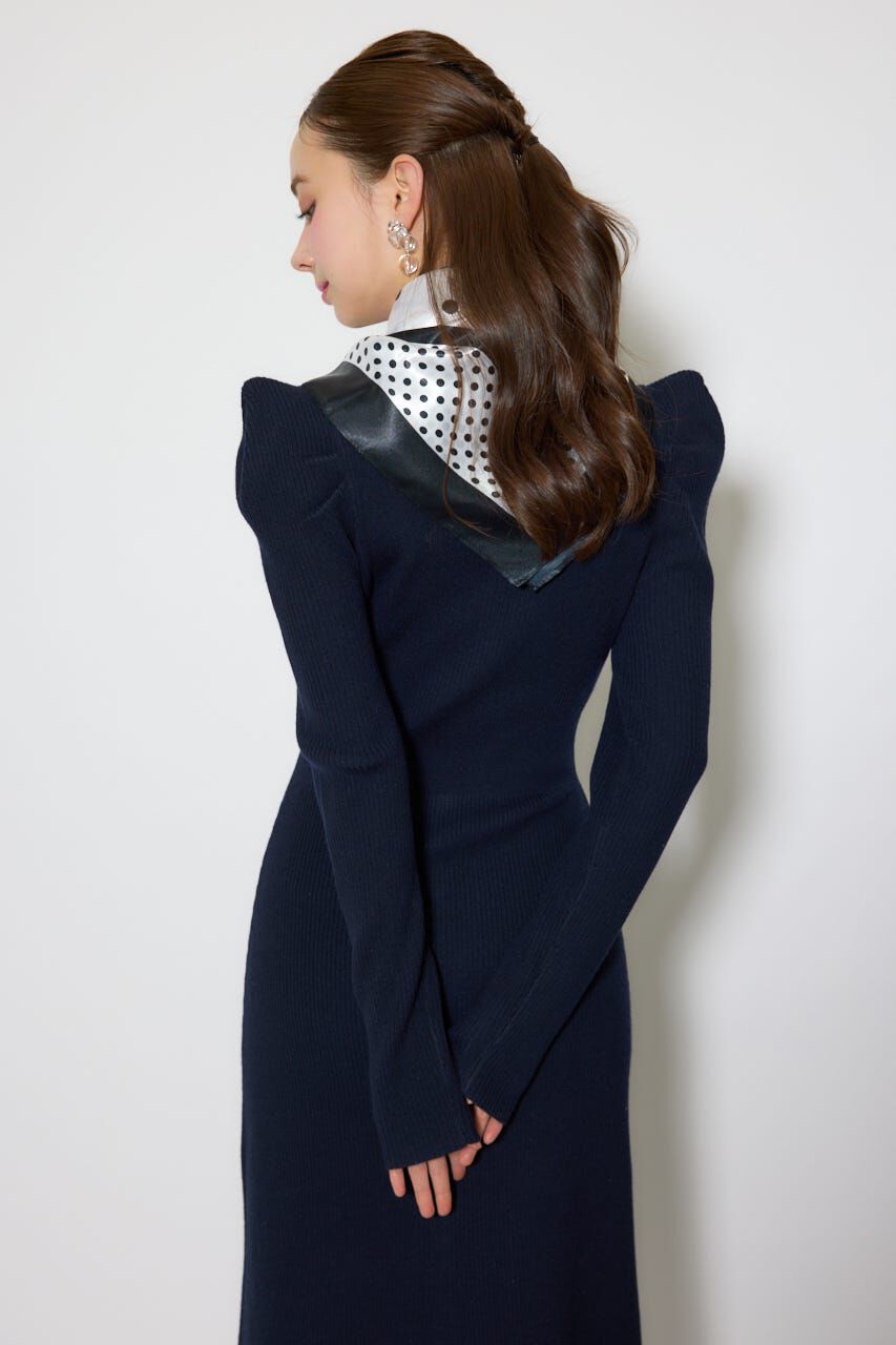 rienda「スカーフ付きマーメイドニットワンピース」|ワンピース|