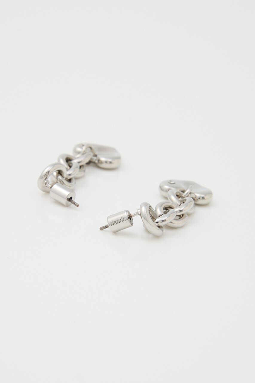 rienda「ニュアンスハートプレートピアス」|ピアス|