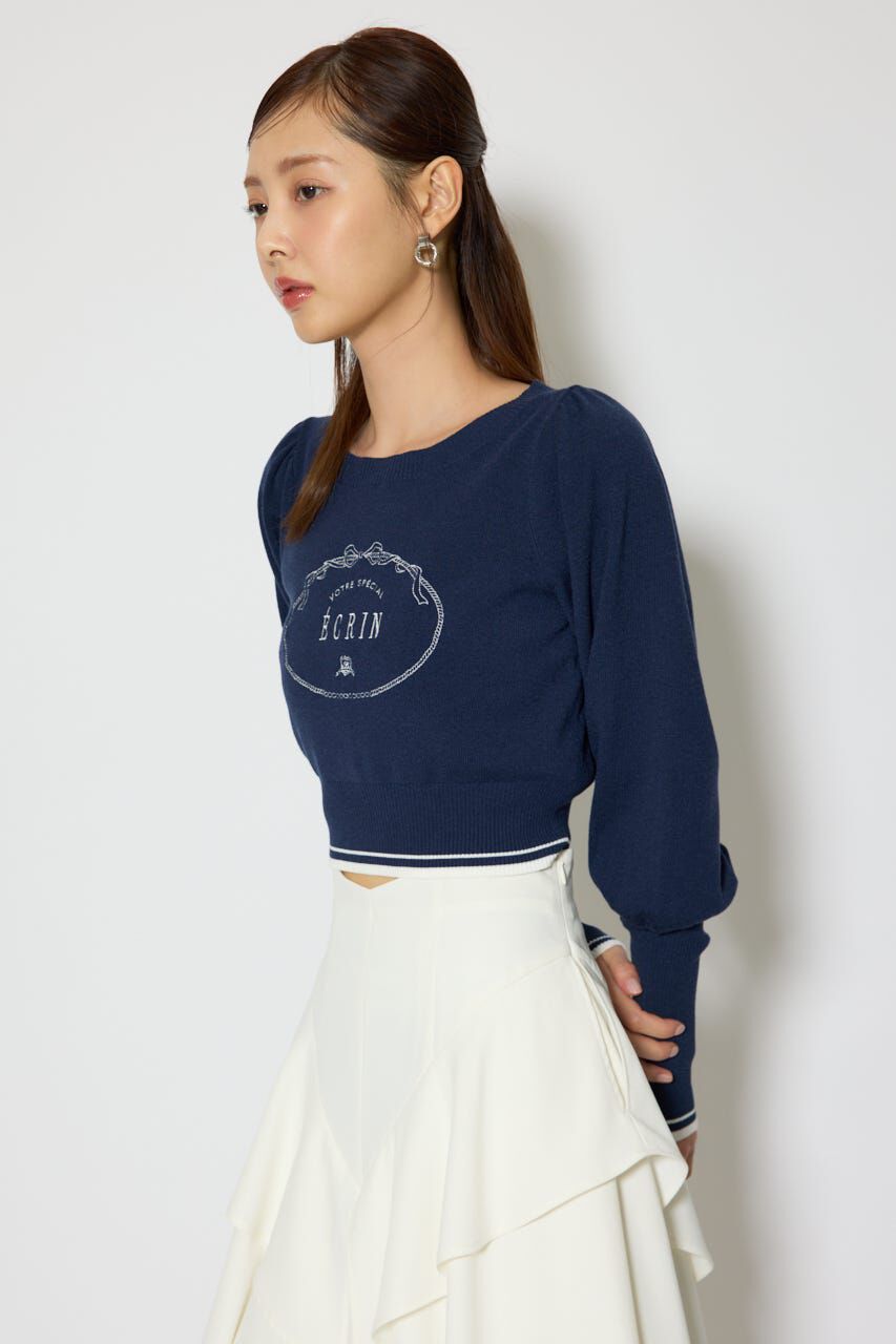 rienda「ロゴニットトップス」|ニット・セーター|