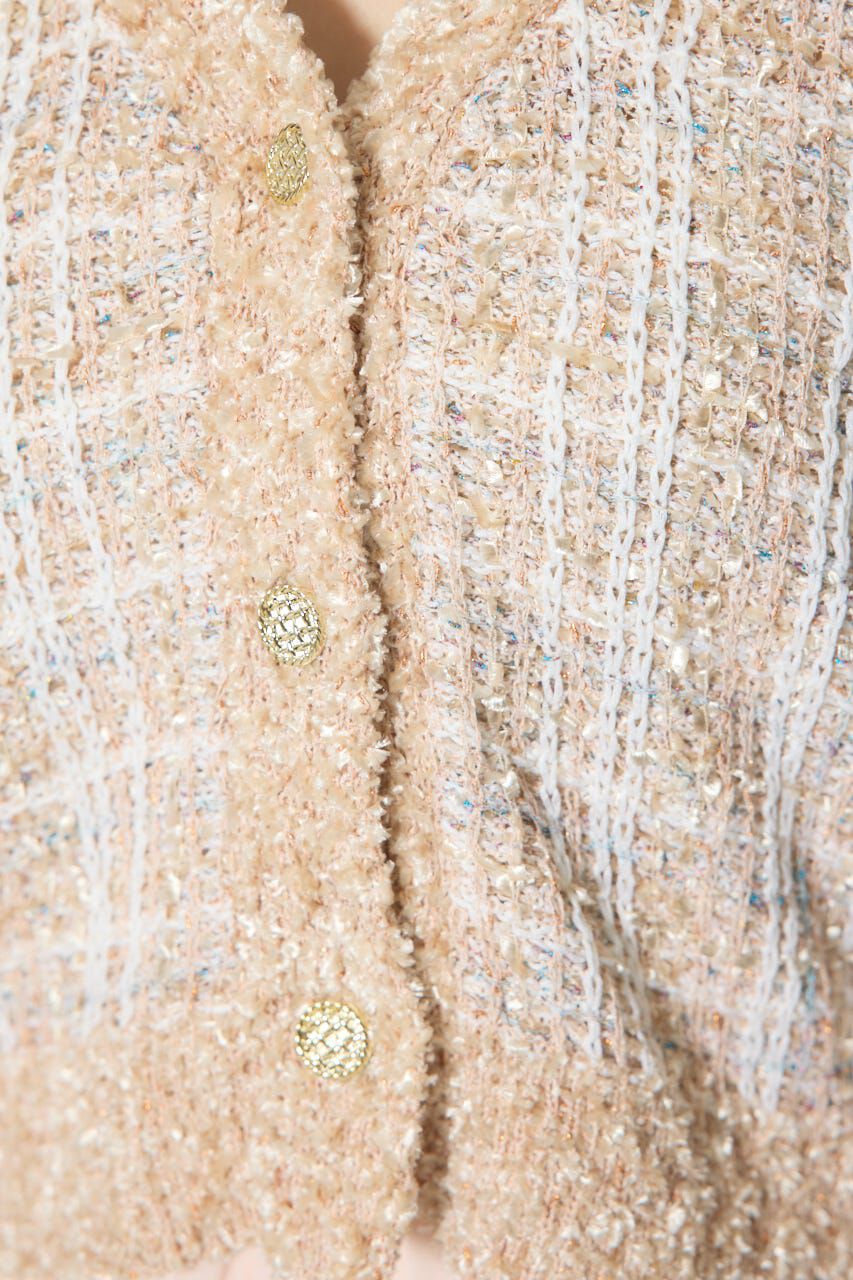 rienda「ツイードニットカーディガントップス」|ニット・セーター|