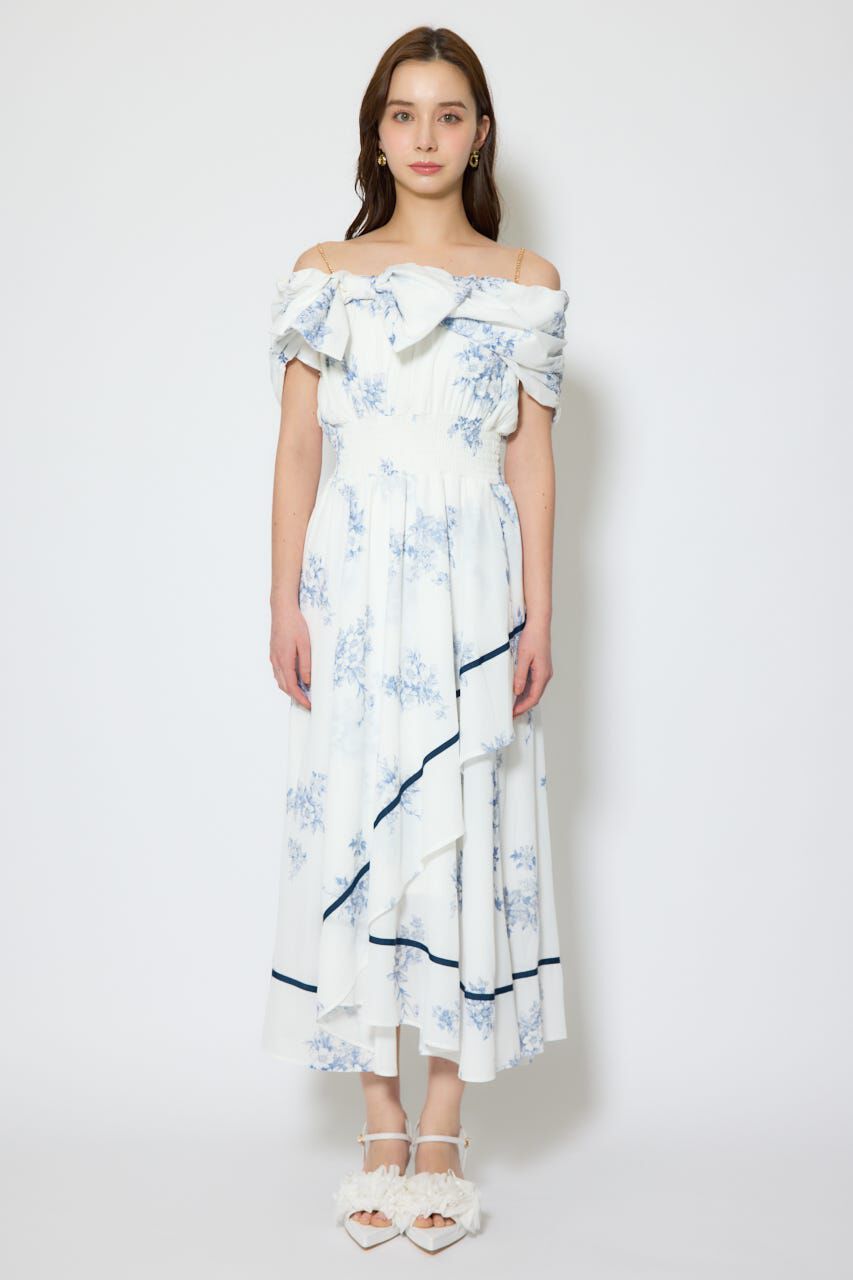 rienda「フロントビッグリボンフレアワンピース」|ワンピース|