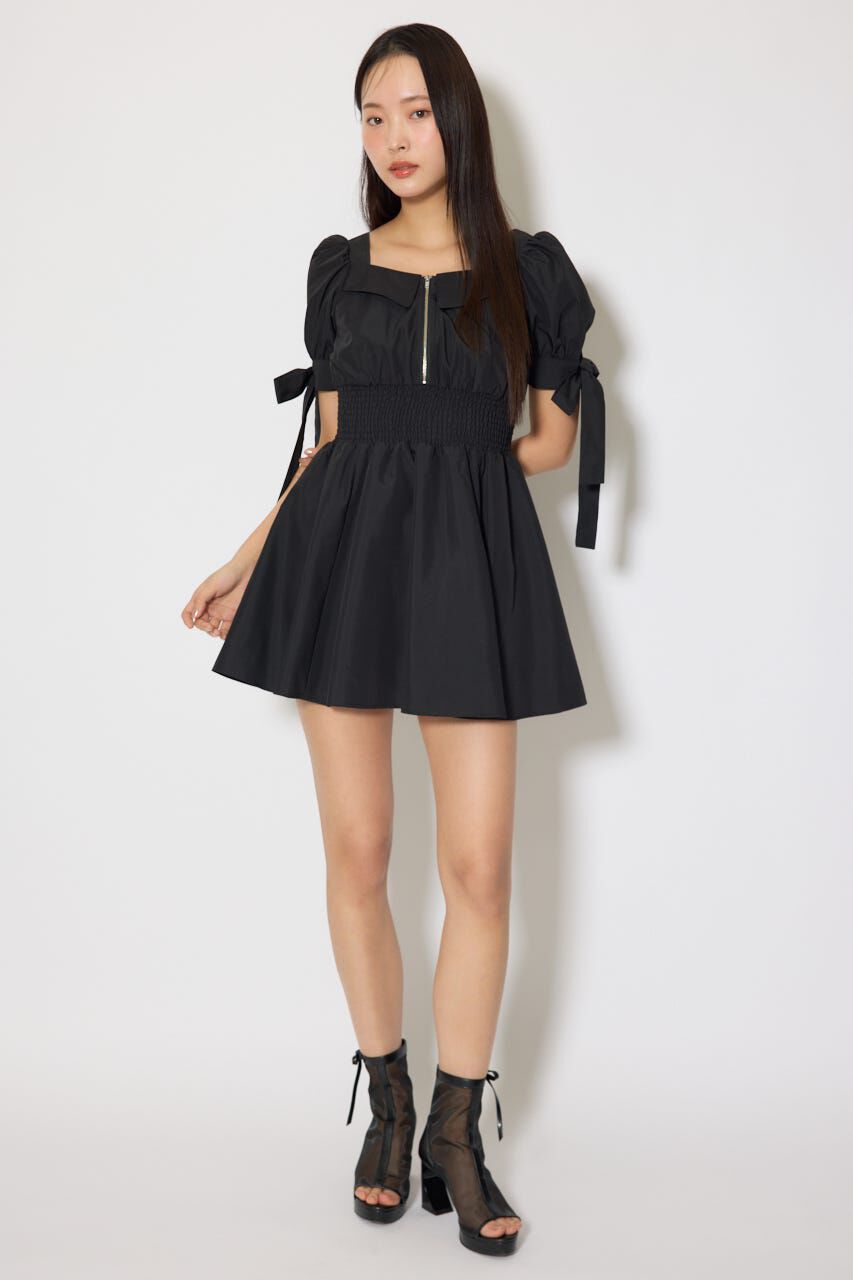 rienda「リボンスリーブフレアミニワンピース」|ワンピース|