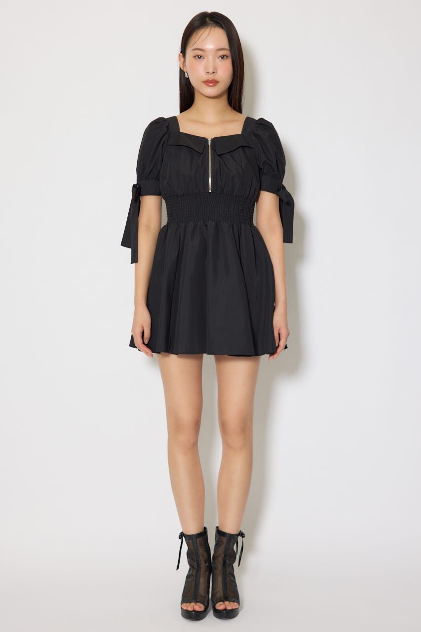 rienda「リボンスリーブフレアミニワンピース」|ワンピース|