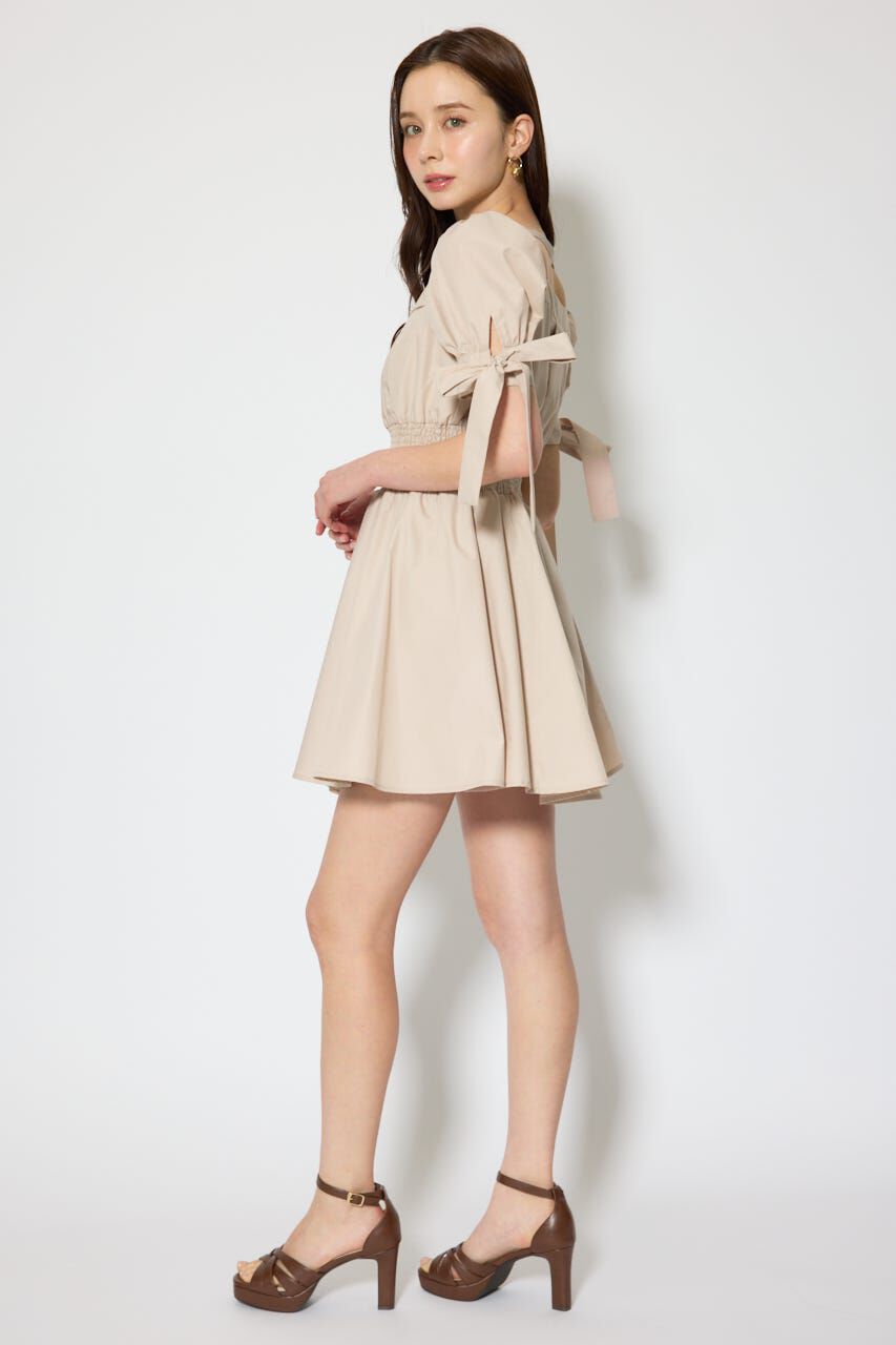 rienda「リボンスリーブフレアミニワンピース」|ワンピース|