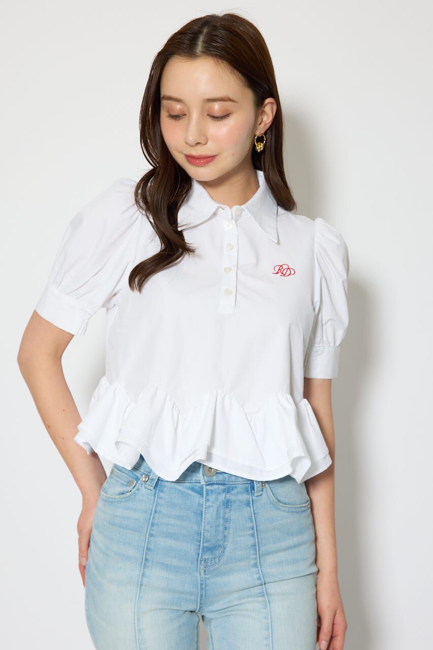 rienda「ボリュームフリルヘムブラウス」|シャツ・ブラウス|