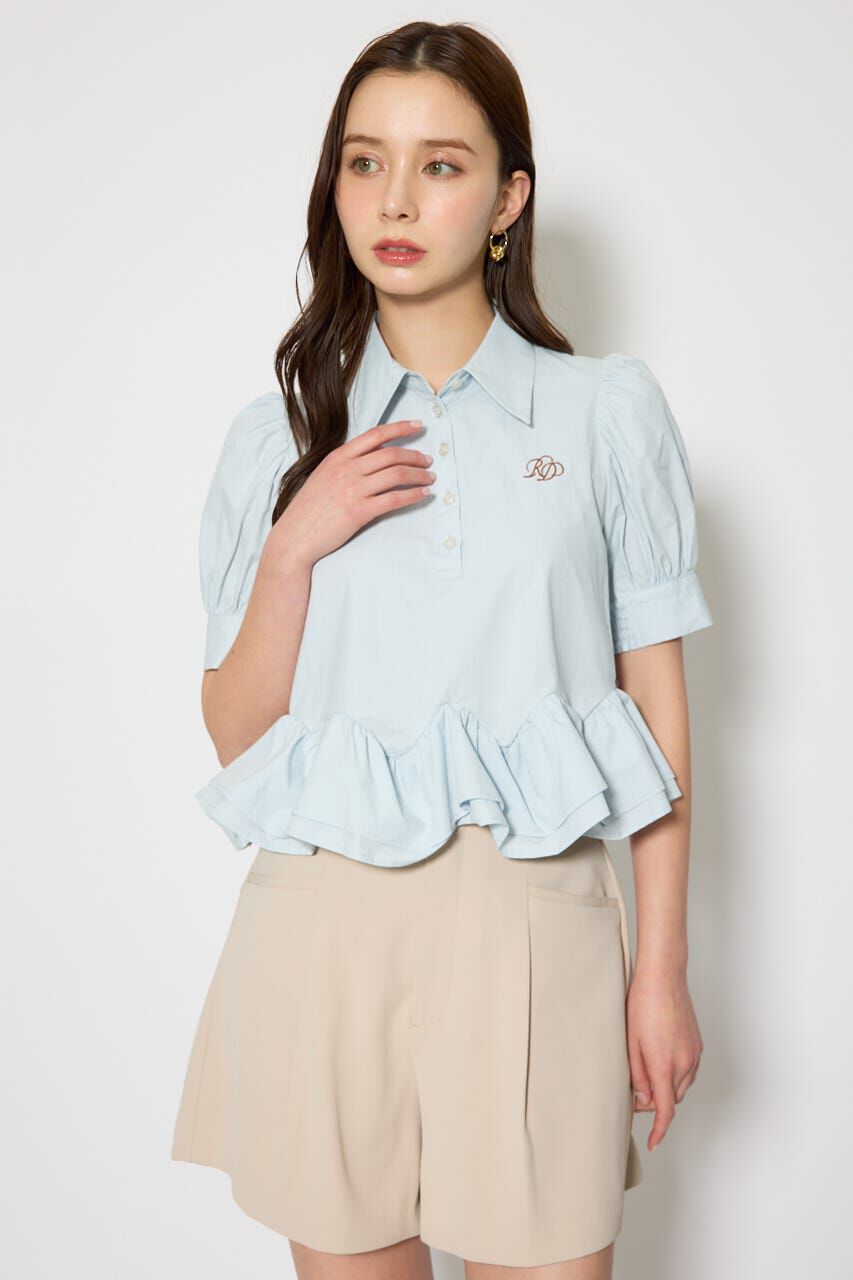 rienda「ボリュームフリルヘムブラウス」|シャツ・ブラウス|BLU