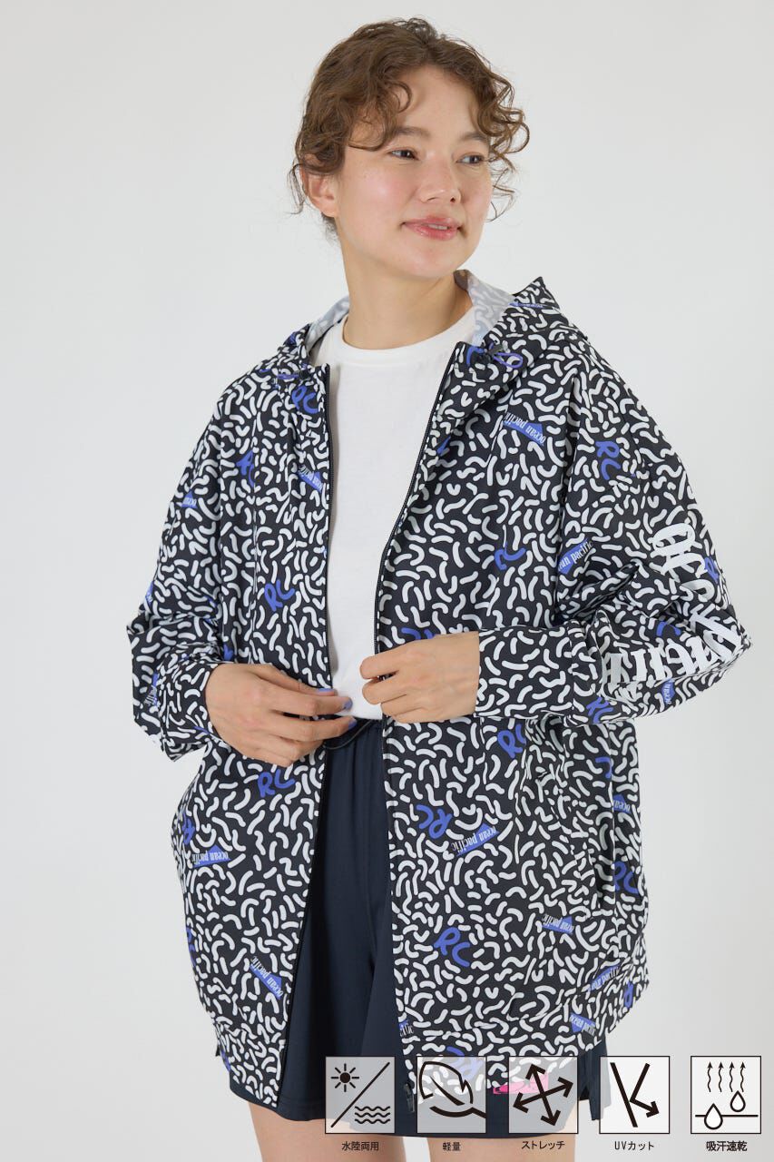 RODEO CROWNS「(OP)ラッシュガード ジップパーカー」|パーカー|柄BLK5