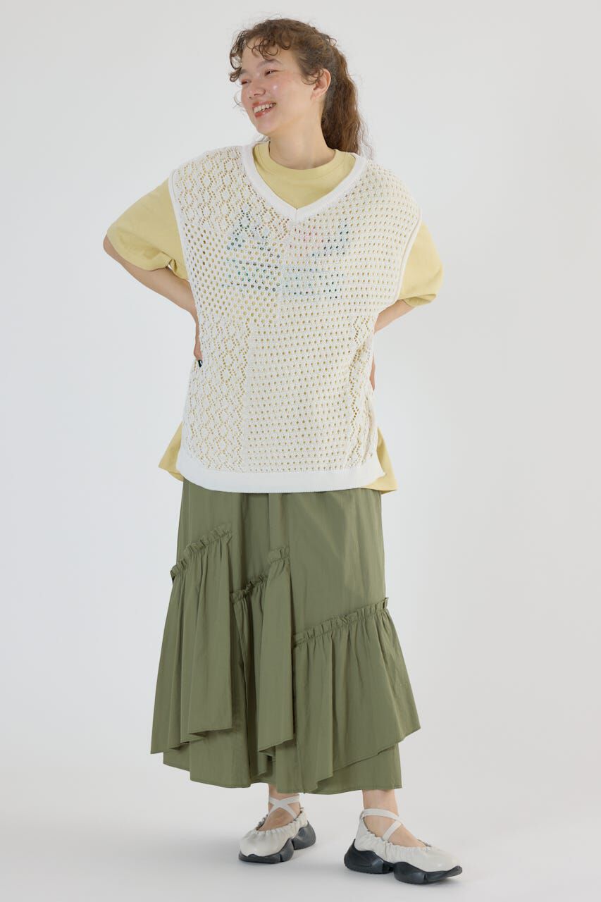 RODEO CROWNS「2WAY パッチワークニットベスト」|タンクトップ|