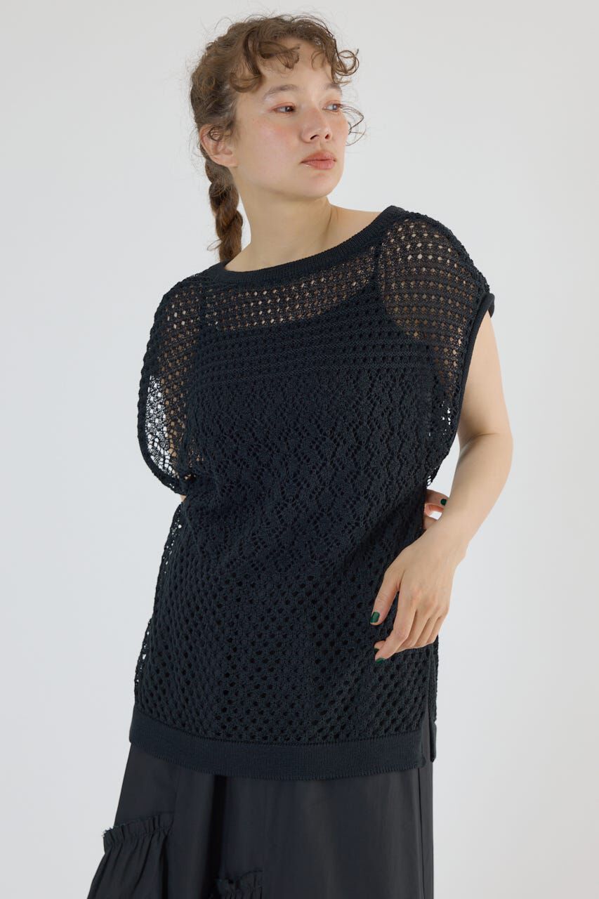 RODEO CROWNS「2WAY パッチワークニットベスト」|タンクトップ|