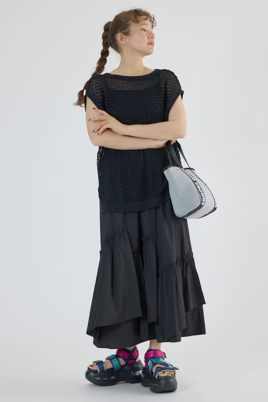 RODEO CROWNS「2WAY パッチワークニットベスト」|タンクトップ|