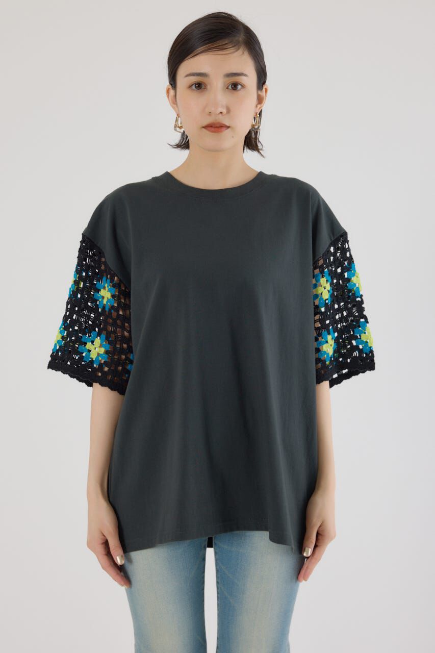 RODEO CROWNS「FLOWERクロシェドッキングTシャツ」|Tシャツ・カットソー|