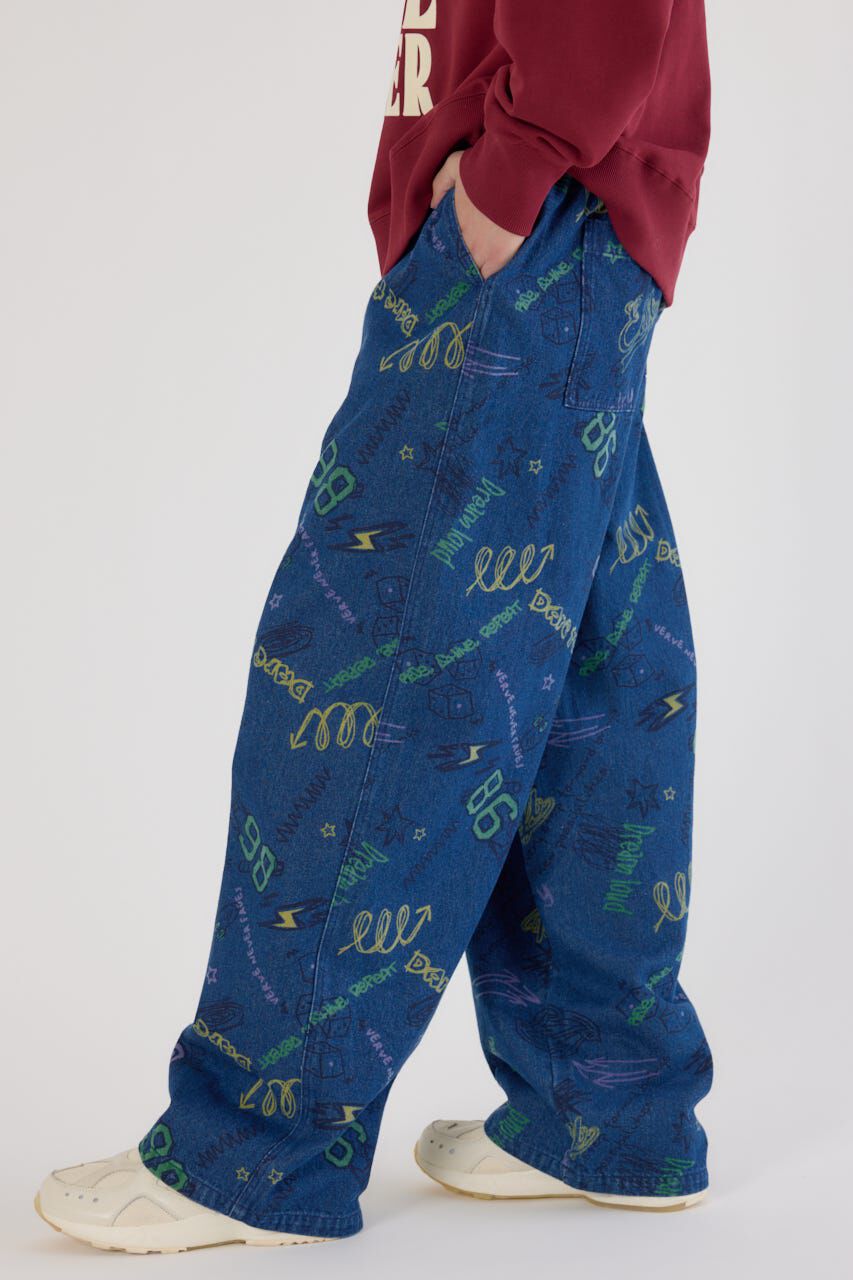 RODEO CROWNS「グラフィティーワイドデニムパンツ」|デニム|