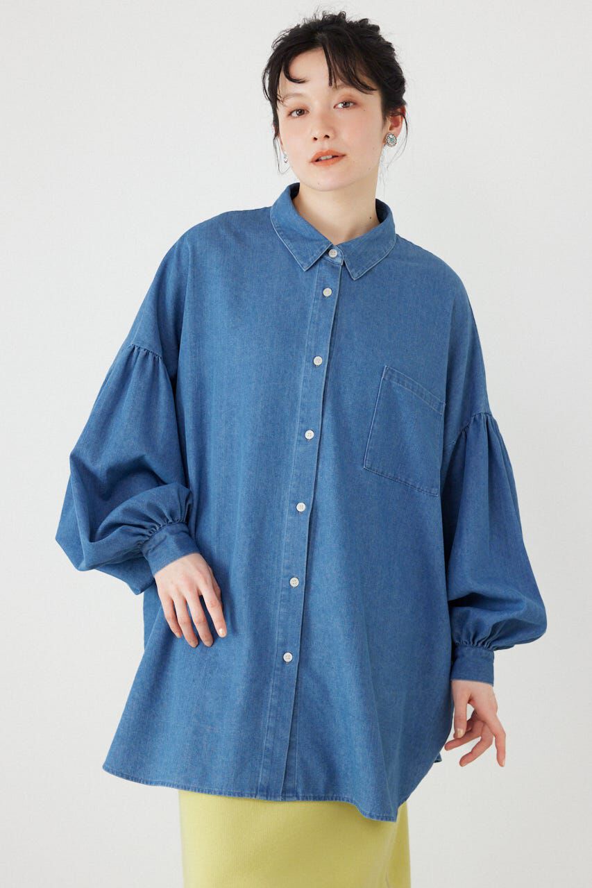 RODEO CROWNS「ボリュームスリーブフレアデニムシャツ」|シャツ・ブラウス|