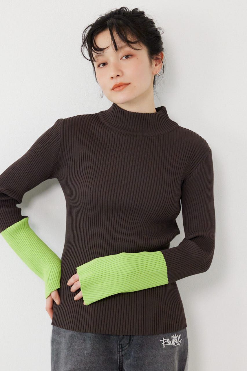 RODEO CROWNS「スリーブカラーニットトップス」|ニット・セーター|C.GRY